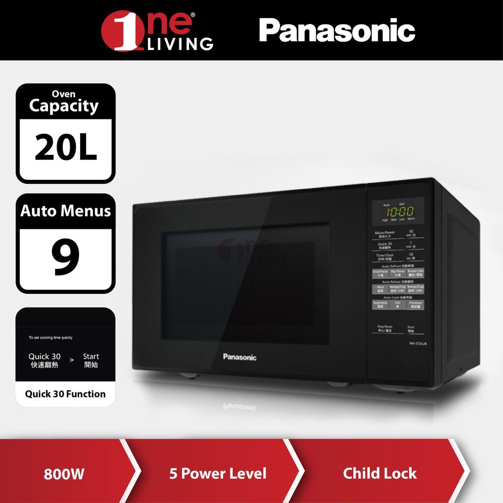 Genuine Malaysia Panasonic Warranty 1 Year 20L Microwave Oven NN-ST25JB ( Auto Cooking Menu)