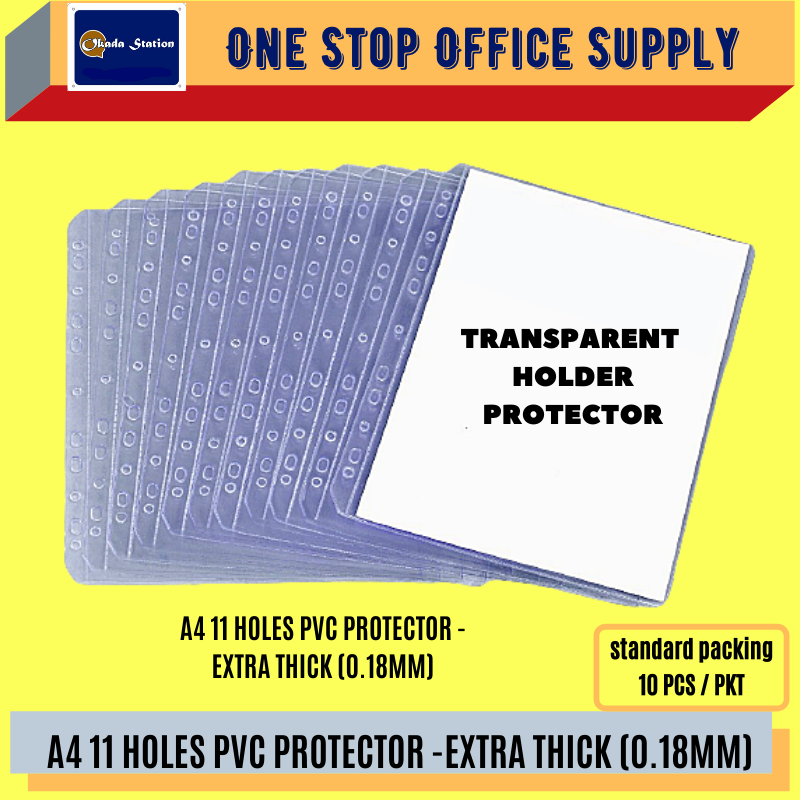 A4 EXTRA THICK PROTECTOR SHEETS -10'S /PROTECTOR/11 HOLES/200 MIC