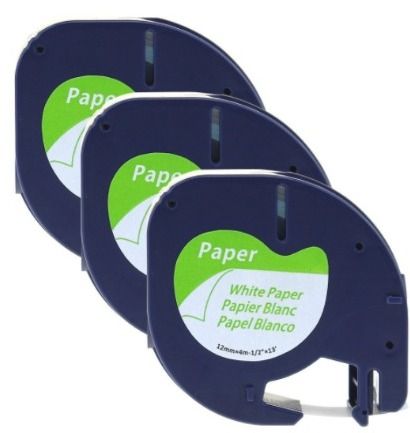 DYMO LetraTag Label Tape 91200 12mm*4m Black On White Paper
