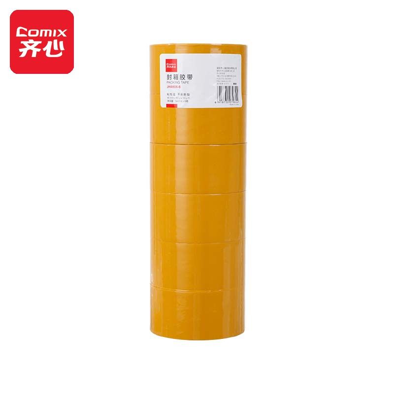 Comix JH4806-6 Packing Tape 48mm × 60yd × 50μm - Yellow (6 Rolls)