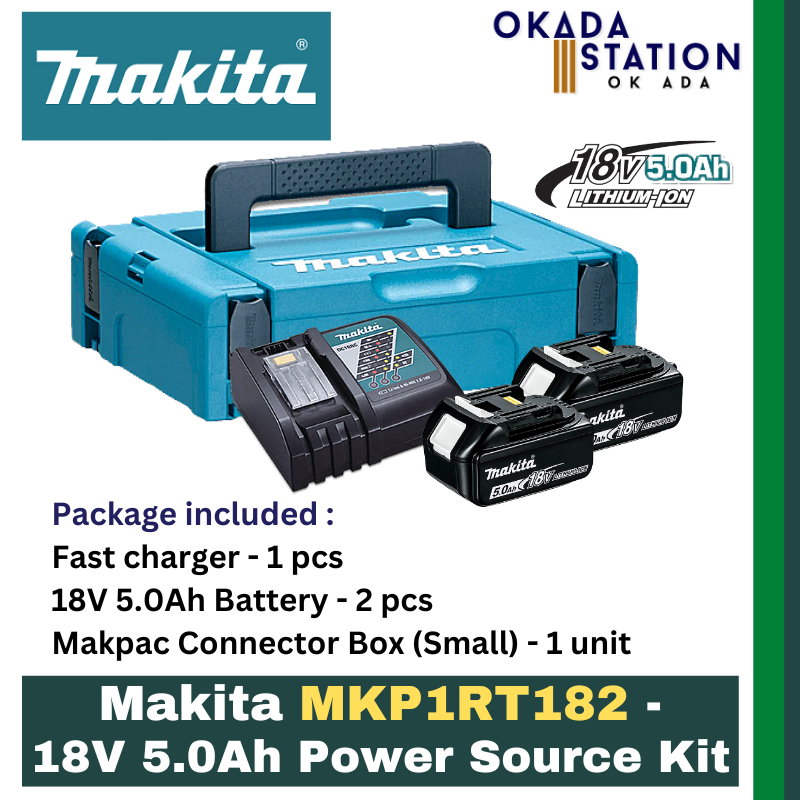 Makita MKP1RT182 - 18V 5.0Ah Power Source Kit / Starter Pack / Battery, Charger &Box / Power Source Kit / Source Kit / Combo Kit set