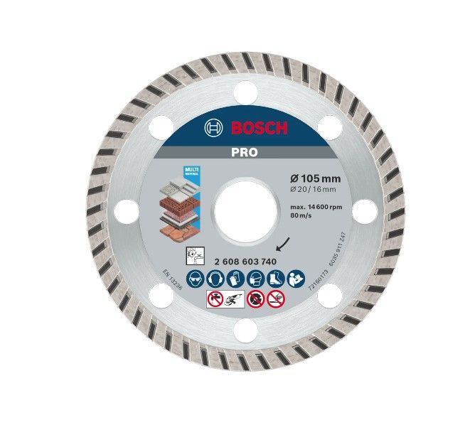 BOSCH PRO MULTI MATERIAL DIAMOND DISC, 105 X 20/16 MM (2608603740)