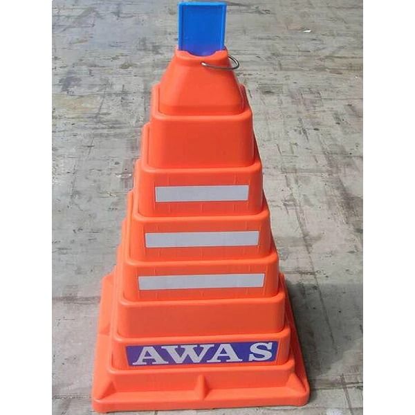 Collapsible Square Safety Cone with AWAS / Safety Cone / kon Keselamatan