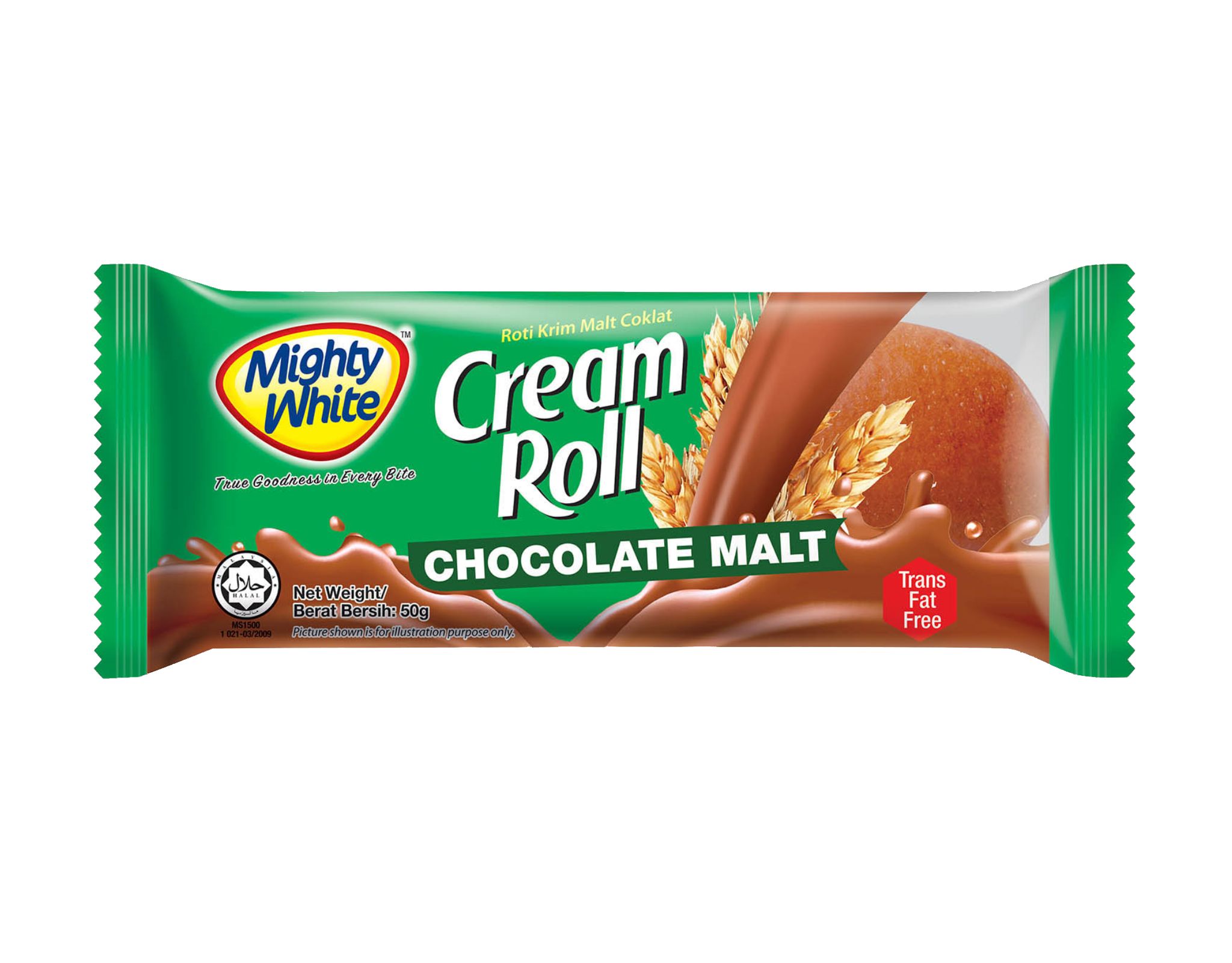 Mighty White Bread Choco Malt Cream Roll 50G