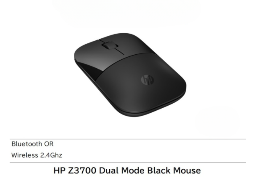HP Z3700 DUAL MODE MOUSE- BLUETOOTH OR WIRELESS 2.4GHZ ( BLACK / SILVER )