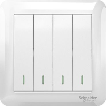 Schneider Electric 10AX 250V 4 Gang 1 Way Switch