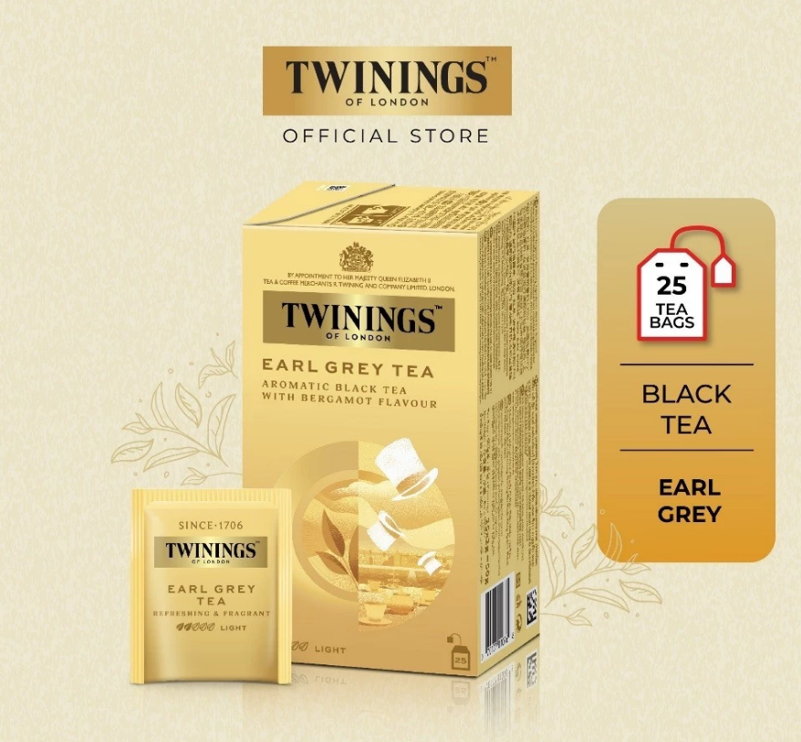 TWININGS Earl Grey Black Tea (25's x 2g) | Teh Hitam Earl Grey