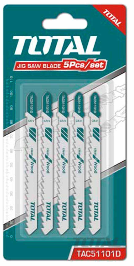 TOTAL TAC51101D 5PCS JIG SAW BLADE (WORKING LENGTH 74MM / TOOTH SPACE: 4-5.2MM)