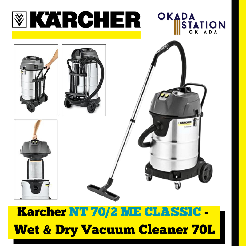Karcher NT 70/2 ME CLASSIC - Wet & Dry Vacuum Cleaner 70L / Corded Vacuum Cleaner / Vacuum Cleaner / Vacuum / Wet & Dry Cleaning / Cleaning Tool / 70L Container Capacity