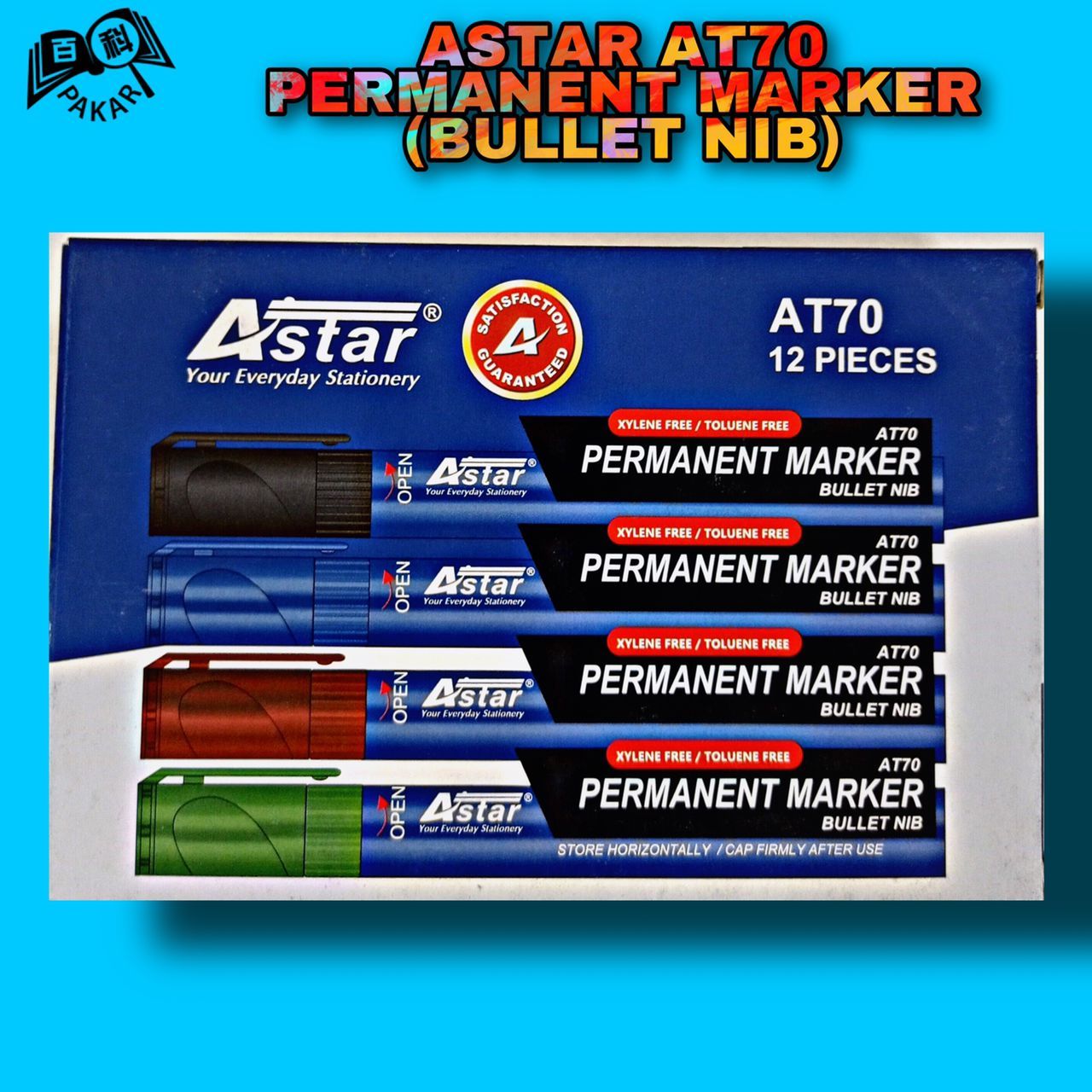 ASTAR AT70 & AT90 PERMANENT MARKER (BULLET & CHISEL NIB)