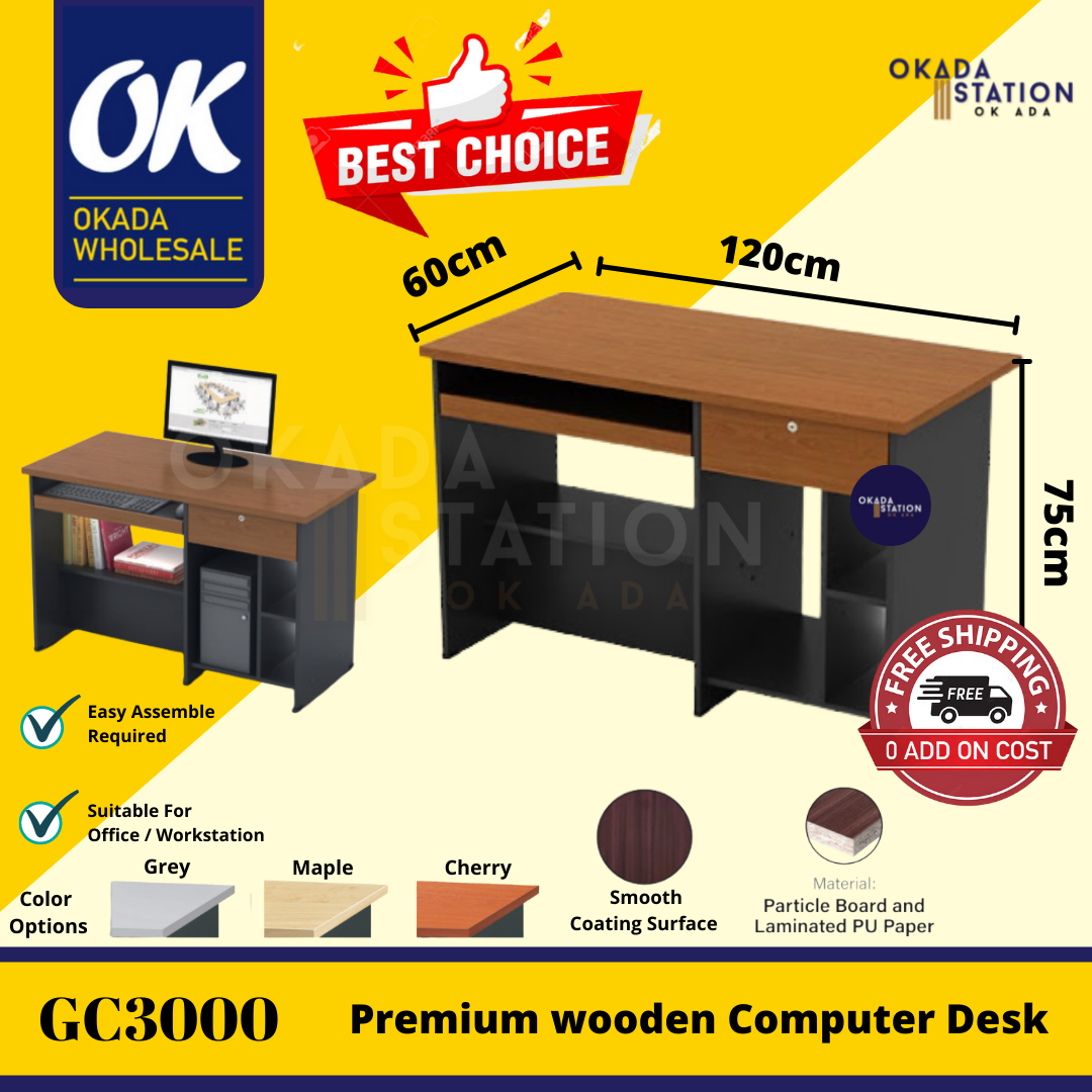 OKADA GC3000 Computer Table / Meja Komputer / Office Table / Meja Belajar / Computer Desk / G Series / COMPUTER TABLE