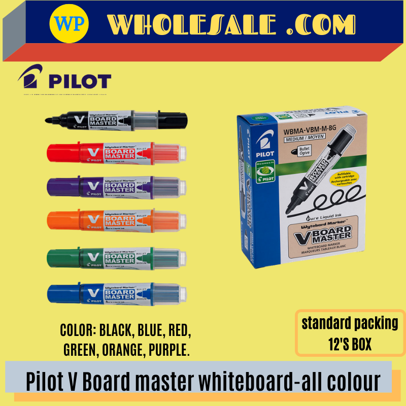 PILOT WBV WHITEBOARD MARKER -BULLET POINT -ALL COLOUR / Pilot / Marker Pen / Pilot V Board / Whiteboard Marker / Bullet Point / Pilot WBV Whiteboard Maker