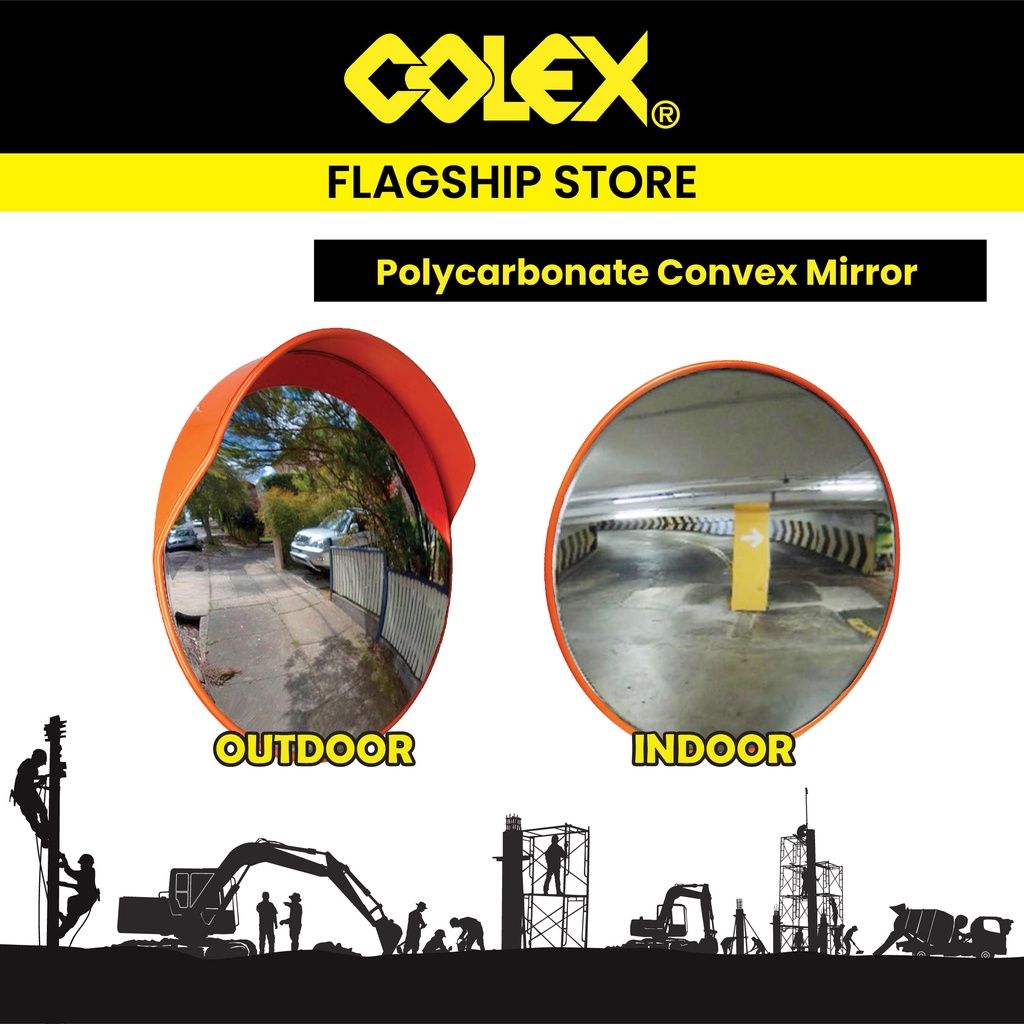COLEX 60cm Indoor Outdoor Polycarbonate Convex Mirror Traffic Safety Road Safaty Wide Angle Corner Parking