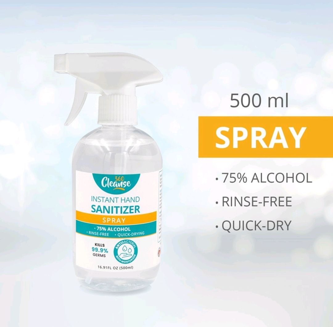 Cleanse360 Hand Sanitizer [Liquid Spray - 500ml ] | quick dry