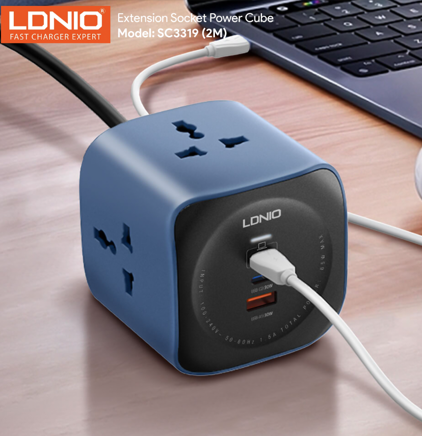 LDNIO Exntension Socket Power Socket Cube 2-Meter SC3319