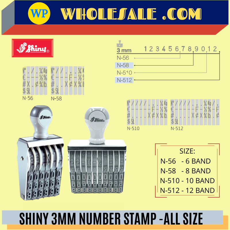 SHINY 3MM NUMBER STAMP -ALL SIZE /Shiny /Stamp /Number Stamp /Chop /3mm