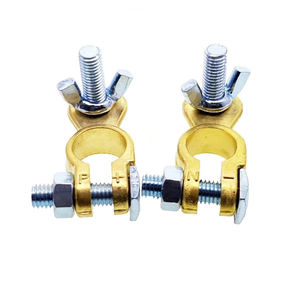 OEM Heavy Duty Battery Terminal Clamp Copper Brass Butterfly Nut Universal End Post N150 N200 S008