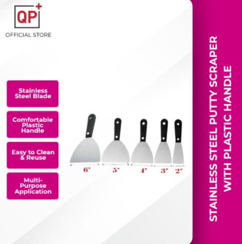 STAINLESS STEEL PUTTY SCRAPER WITH PLASTIC HANDLE (PLASTERING SCRAPER PUTTY) l PENGIKIS | 刮刀-1.5"