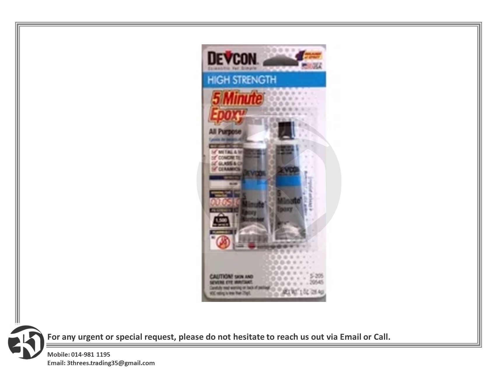 DEVCON 2 Tone White Epoxy Glue/ Epoxy Bond / Sealer Gam / Super Glue