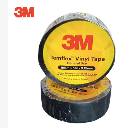 3M Temflex Viny Electrical Wire Insulating Black Tape