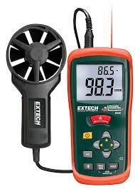 Extech Anemometer, CFM/CMM W/Built-In IR Therm °F AN200