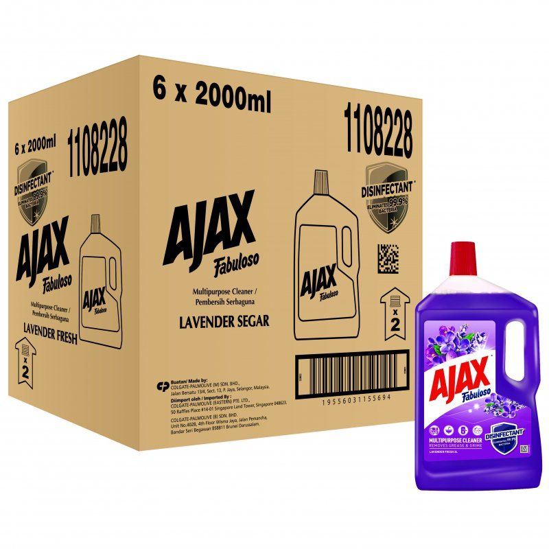 AJAX FABULOSO Multi Purpose Floor Cleaner KESEGARAN LAVENDER 2L [LOOSE] | 6 X2L [CARTON]