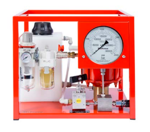 Air driven bolt tensioning pump unit