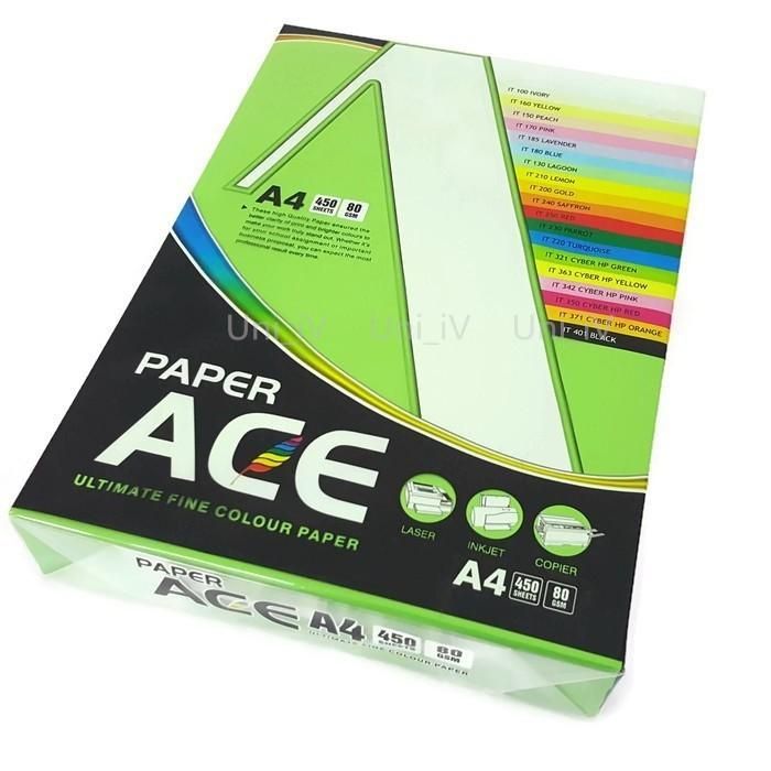 ACE COLOUR PAPER A4 80GSM 450'S