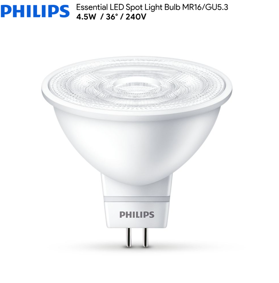 PHILIPS MR16 ESSENTIAL LED BULB (4.5W/36º)