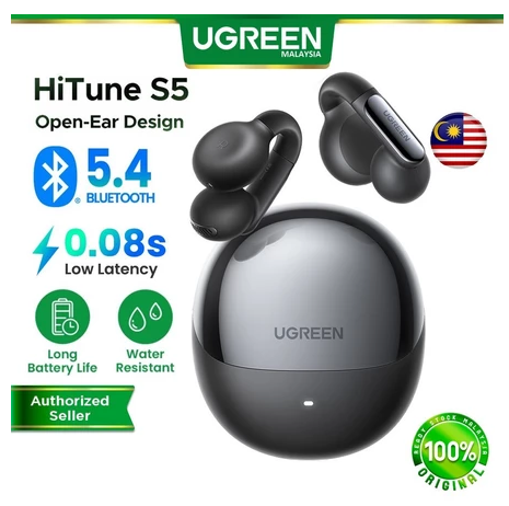 UGREEN HiTune S5 Open Ear Clip Wireless Earbuds TWS Earphones Bluetooth 5.4 Headset IPX5 Waterproof Sports iOS Android