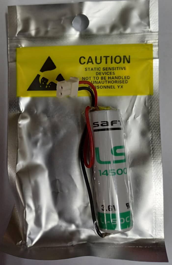 Saft LS14500 3.6v primary lithium thionyl chloride CNC PLC Industrial battery with connector cable