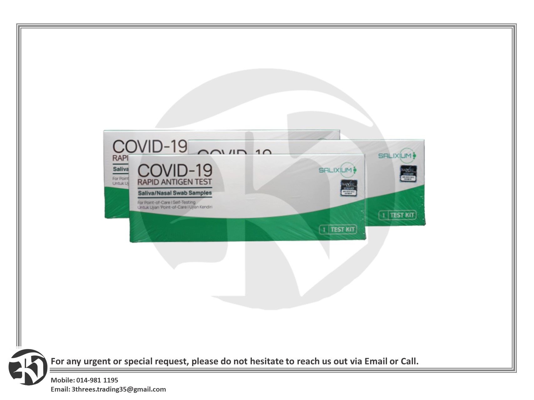 SSST Salixium Covid Test Kit - Saliva/Nasal Samples (1pc)