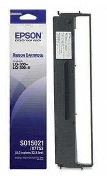 Epson LQ300 / 300+ II Ribbon Cartridge ORIGINAL ( S015506 / #7753 ) / LQ-300 Dot Matrix Printer Ink Ribbon GENUINE