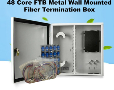 48 CORE FTB METAL WALL MOUNTED FIBER TERMINATION BOX WITH SC/FC ADAPTER FDB101