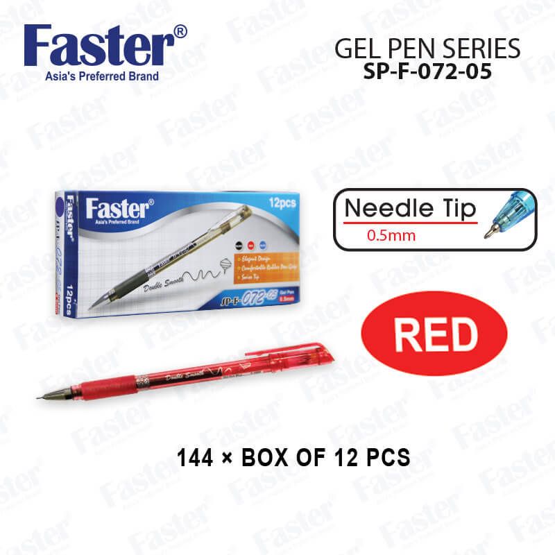 FASTER SP-F-072-05 0.5MM GEL PEN RED (12PCS/BOX)
