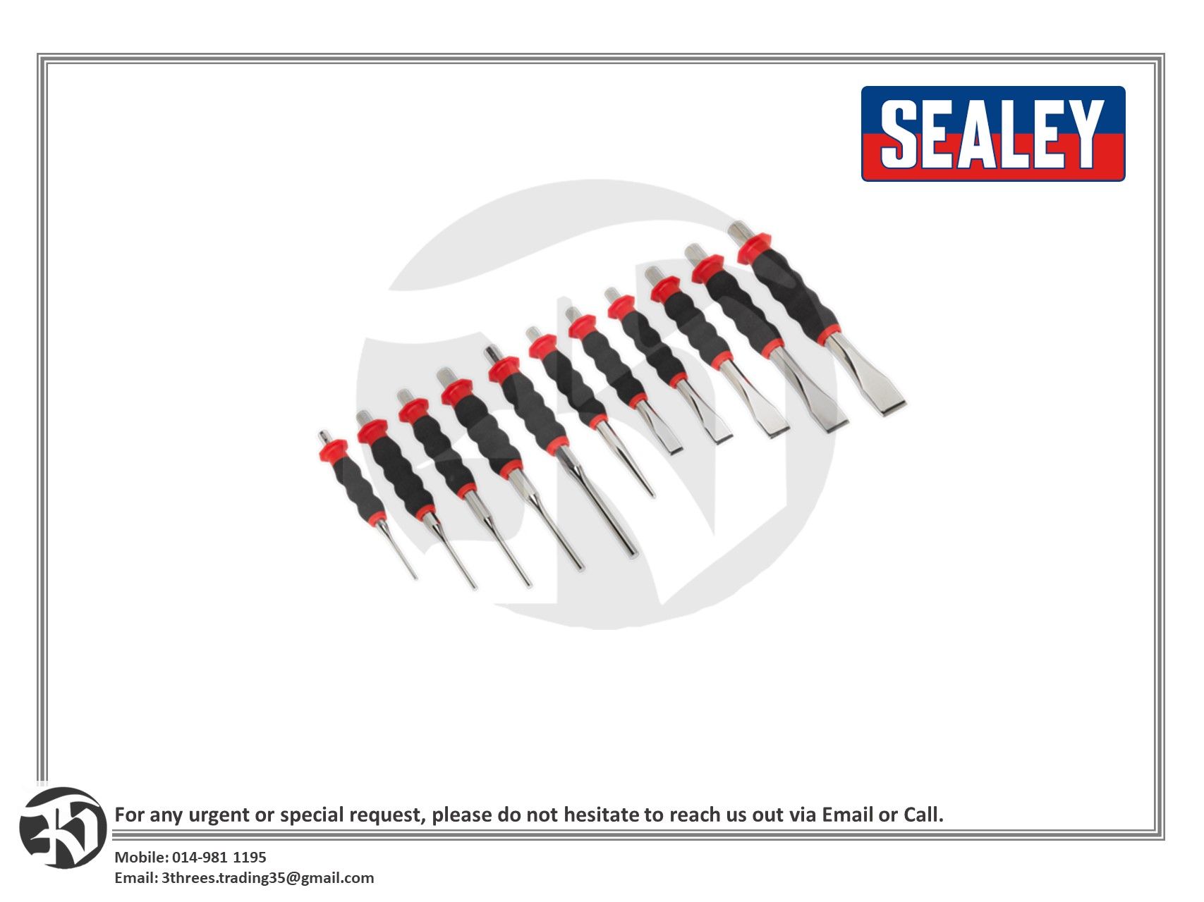 Sealey AK9135 11 Piece Sheathed Punch and Chisel Set