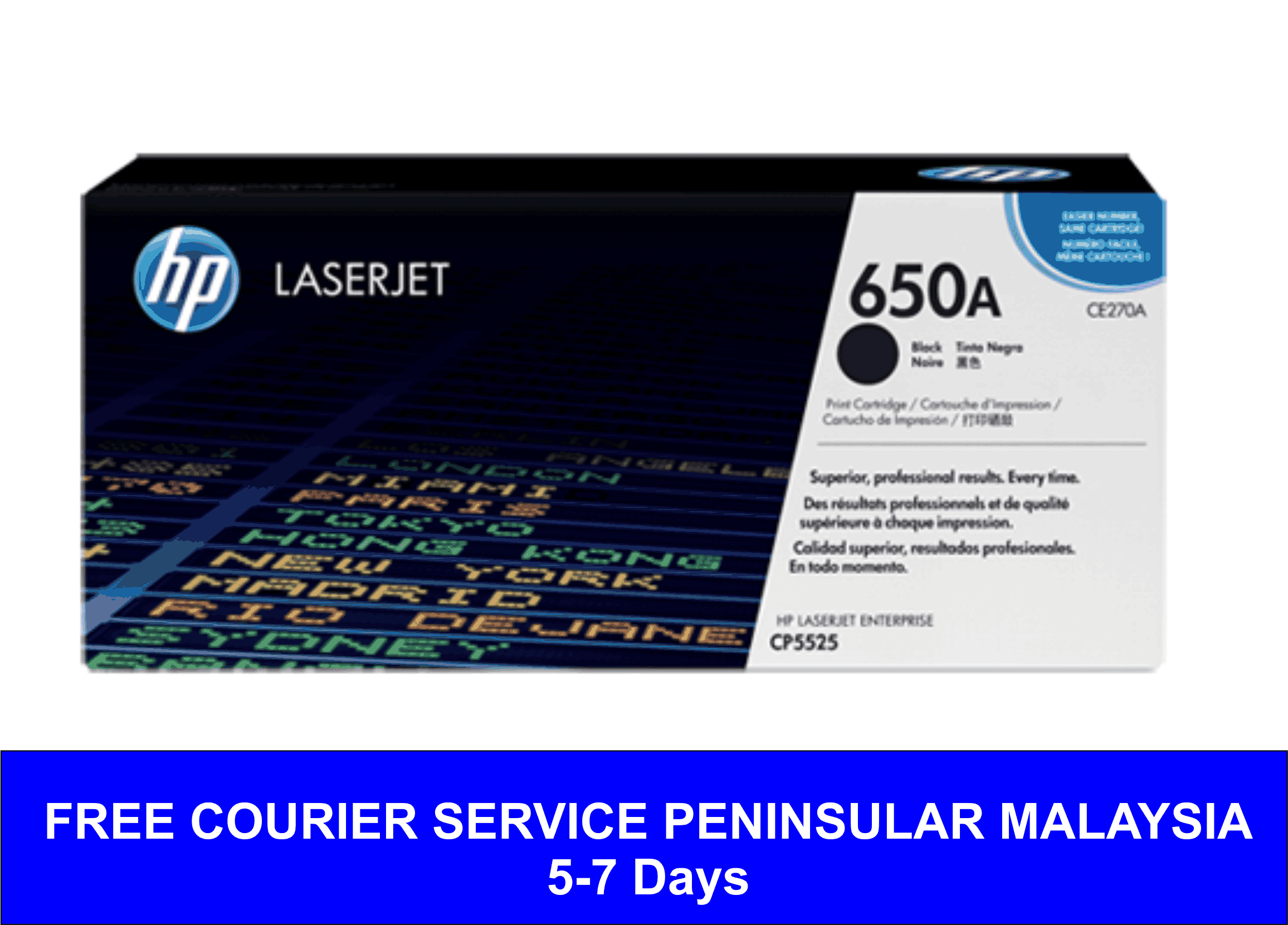 HP 650A Black Original LaserJet Toner Cartridge (CE270A)