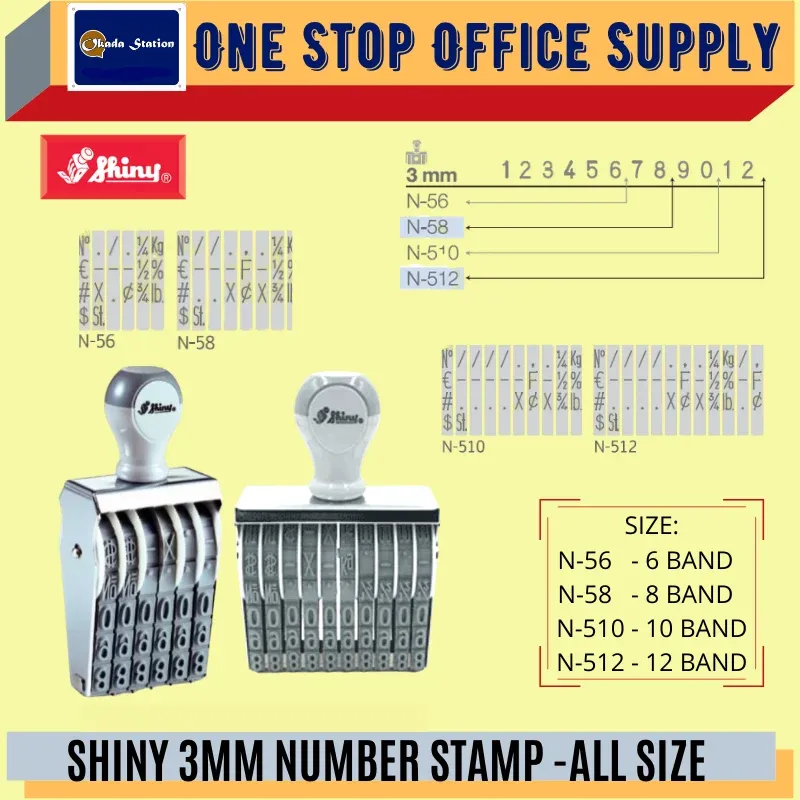 SHINY 3MM NUMBER STAMP -ALL SIZE /Shiny /Number Stamp /3mm /Bandcode Stamp /Chop /6 Band /8 Band /10 Band /Shiny Number Stamp