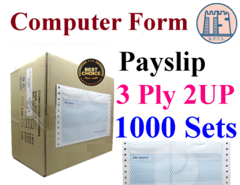3Ply 2UP Pre-Printed Envelope Mailer NCR Black Colour Computer Form (Payslip) 9.5" X 11" / Salary Voucher