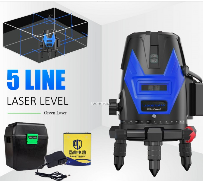LDM-SB5-GREEN 5 LINES 6 POINT ADJUSTABLE LASER LEVEL 360?? ROTARY INDOOR OUTDOOR SELF LEVELING MEASURING TOOL SET LINE MEASUREMENT