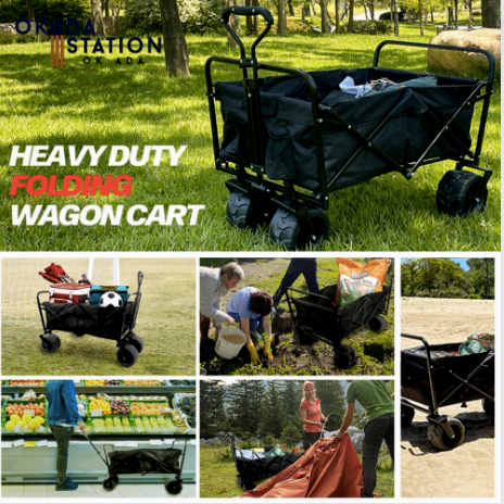 OK FOLDABLE CAMPING WAGON WITH 8 INCHI WHEEL / TROLLEY / WAGON TROLLEY / CAMPING