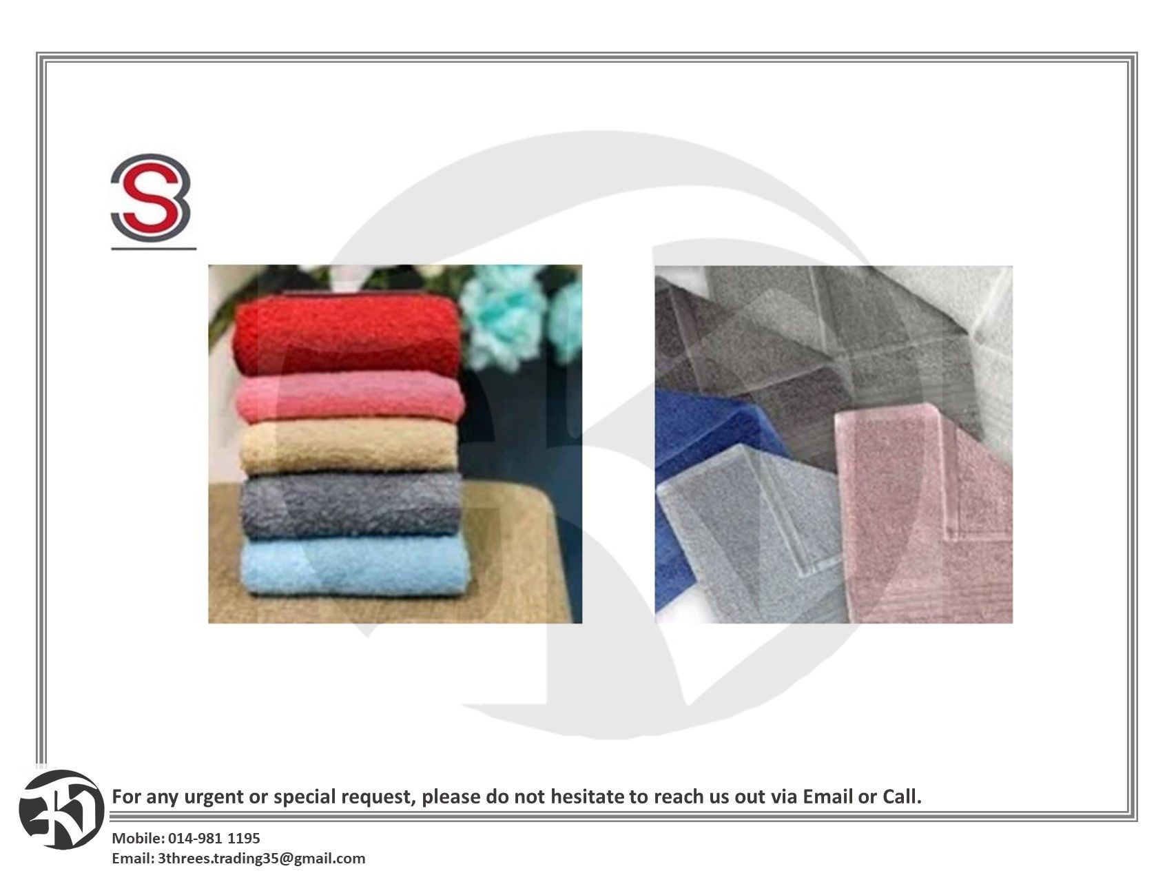hand and face towel 100 %cotton