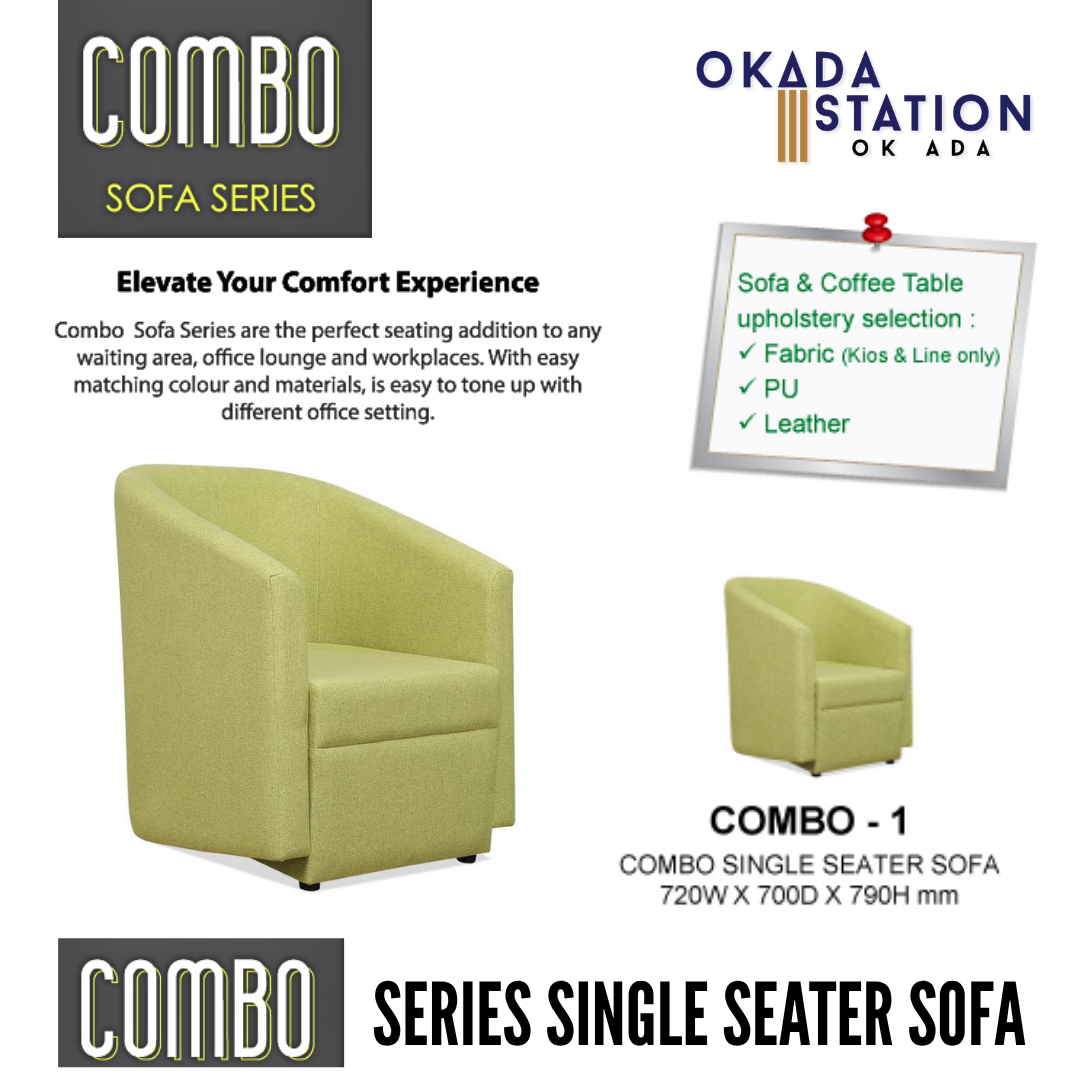 COMBO SERIES OFFICE SOFA - ALL SIZE / SINGLE SEATER / DOUBLE SEATER / TRIPLE SEATER / VISITOR SOFA / PU LEATHER / FABRIC / FABRIC KIOS / FABRIC LINE / SOFA PELAWAT / SOFA PEJABAT / SOFA / COMBO-1 / COMBO-2 / COMBO-3 / COMBO