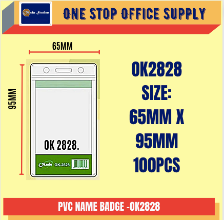 OKADA Name Badge 65mm x 95mm- (100 pieces) / OK2828 / Name Badge