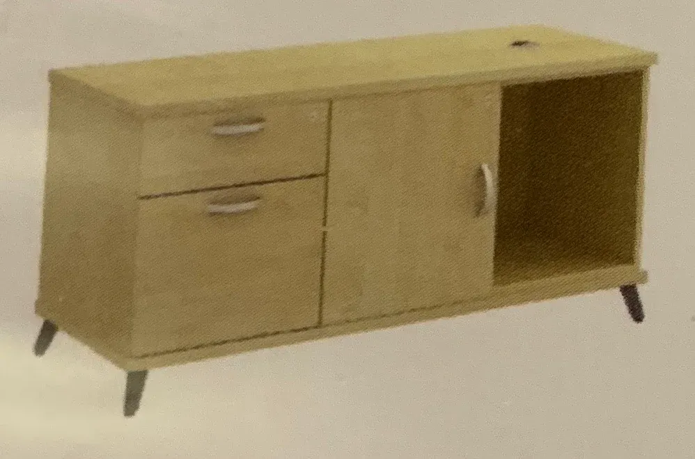 OPEN SHELF+SWINGING DOOR (L) + FIXED PEDESTAL 1D1F