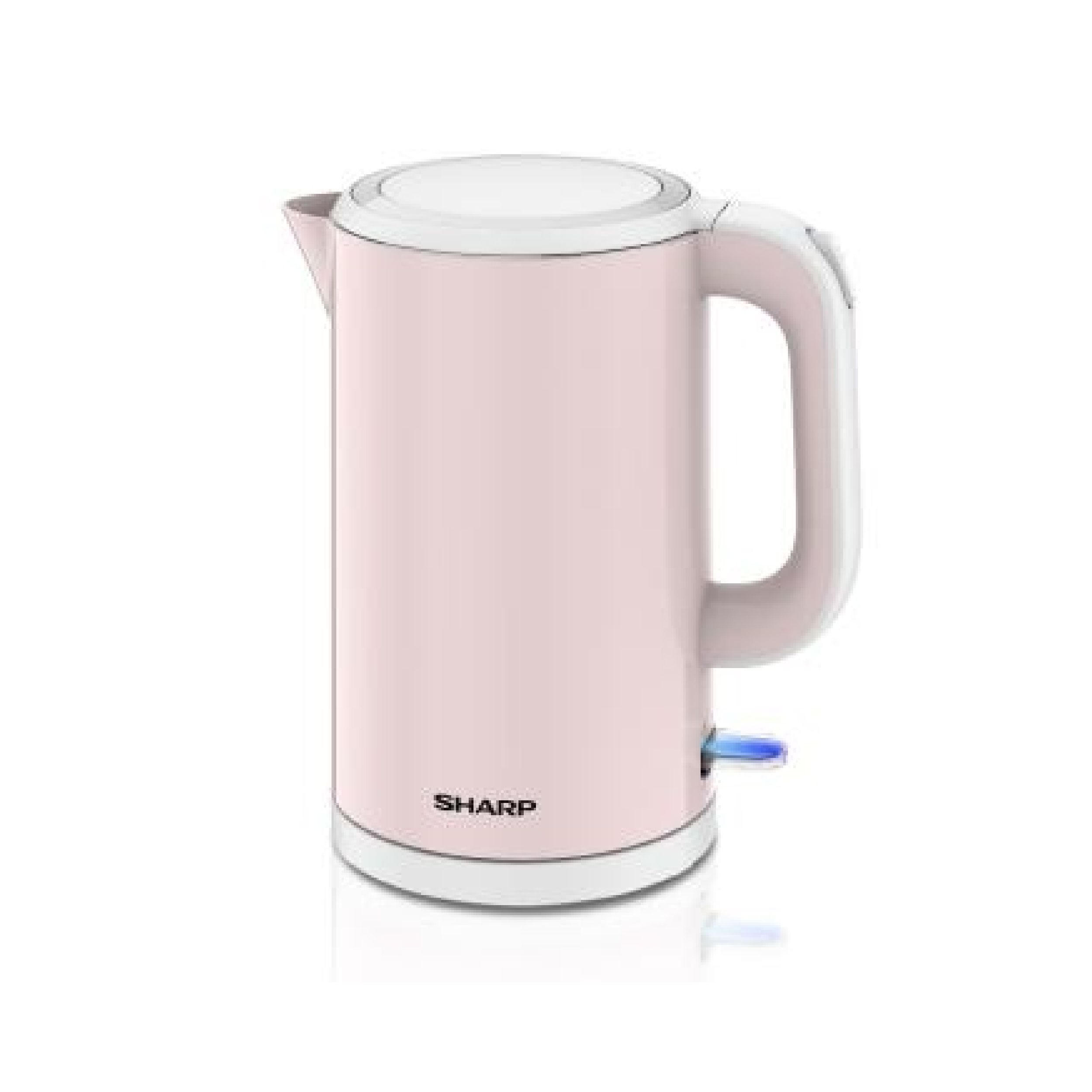 Sharp Jug Kettle 1.7L Double Wall Stainless Steel Inner Pot 360 Rotating Base (White/Pink)