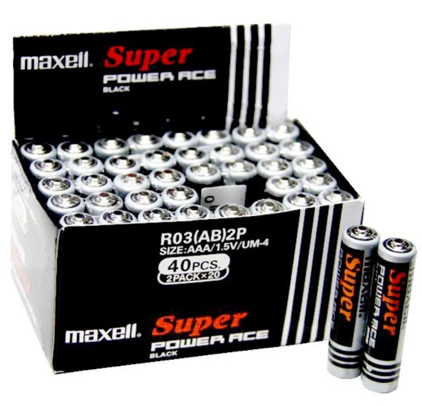 Maxell Super Power Ace AAA (2pcs shrink pack) - 40pcs/box R03(AB)2P