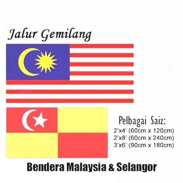Bendera Malaysia & Negeri 3' x 6' Polyester