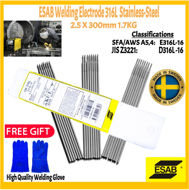 RIGHTWELL ESAB OK 316L STAINLESS STEEL WELDING ELECTRODE 2.5MM (1.7KG) (SWEDEN)