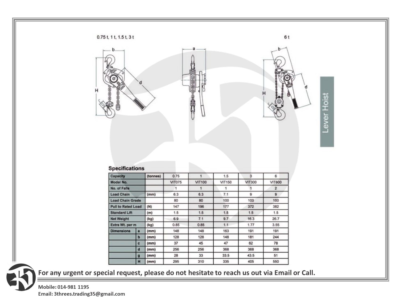 AKITA VIT-II Lever Hoist Lever Block